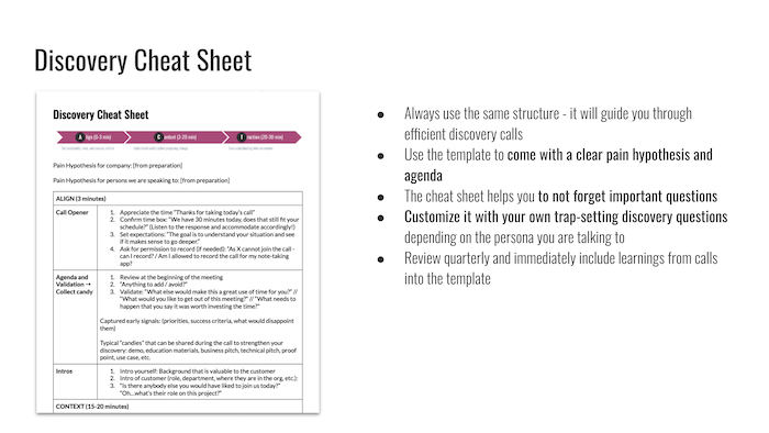 Discovery Cheat Sheet